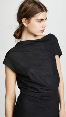 Rick Owens Lilies Leather Short Sleeve Top