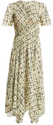 Preen Line Keziah Floral Print Handkerchief Hem Midi Dress - Womens - Ivory Multi