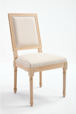 Wovilo Disassemblable French - Style Beige Upholstered Square Back Dining Chairs Of 2 Carving And Wire Drawing Comfortable Cotton Linen Featuring Drawing C
