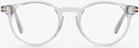 Tom Ford Womens Grey Ft5557 Round-Frame Acetate Optical Glasses