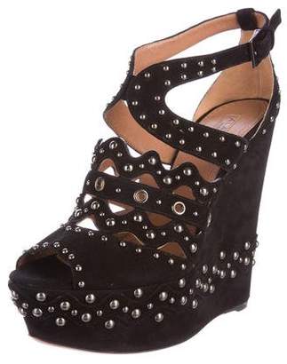 Alaia Embellished Wedge Sandals