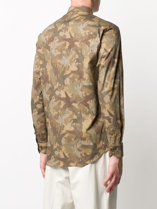 Etro Long-Sleeved Camouflage Print Shirt