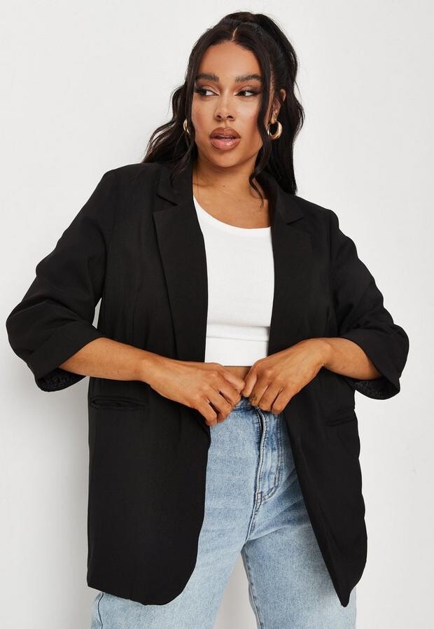 black oversized boyfriend blazer