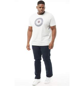 Ben Sherman Plus Size Check Target T-Shirt Light Grey Marl