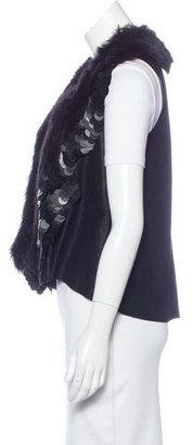 Rozae Nichols Shearling Sequined Vest