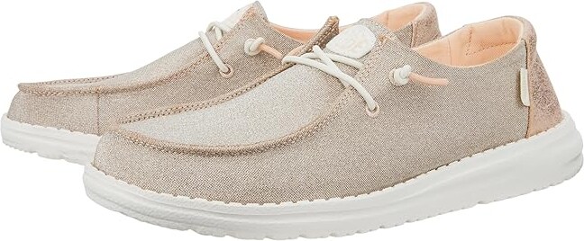 Hey Dude Wendy Metallic Sparkle Women's Shoes Rose Gold : 7 M Synthetic
