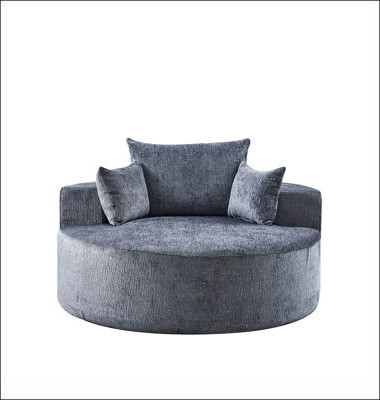 Everly Quinn 55''L Chenille Sponge single sofaNo Assembly RequiredFluffy Modern Sleeper Chair for Living room Bedroom Lounge and Projection Room(Not a swivel c