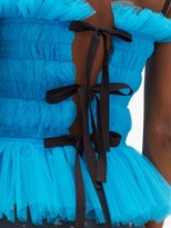Thumbnail for your product : Molly Goddard Betsy Hand-smocked Tulle Top - Blue