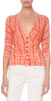 Thumbnail for your product : Altuzarra Tie-Dye Gingham Button-Front Cardigan Sweater