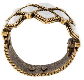 Oscar de la Renta Resin & Crystal Geometric Cuff Bracelet
