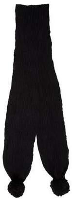 Stella McCartney Wool Knit Pom-Pom Scarf Black Wool Knit Pom-Pom Scarf