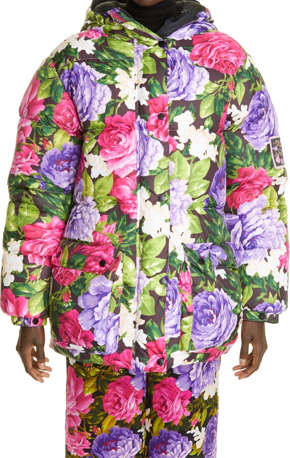 floral puffer jacket