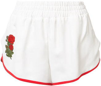Off-White embroidered rose shorts - women - Viscose - S