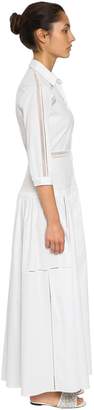 Ermanno Scervino Cotton Poplin Shirt Dress W/lace Inserts