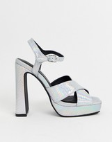 Thumbnail for your product : Truffle Collection cross strap platform heeled sandals