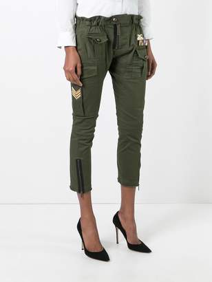 DSQUARED2 'Golden Arrow' cropped military trousers