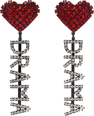 Ashley Williams Red & Transparent 'Drama' Earrings