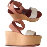 Thumbnail for your product : Lanvin Beige Leather Sandals