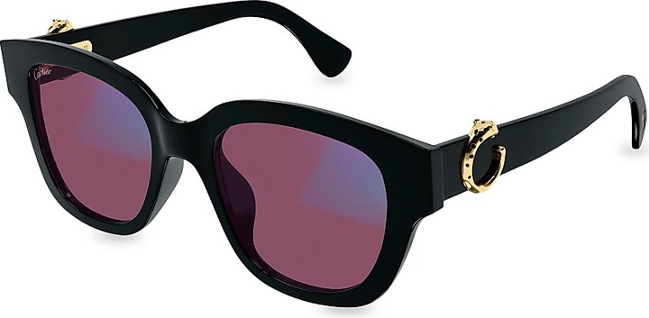 Cartier Women's Panthère Classic 51MM Square Sunglasses - Black Pink