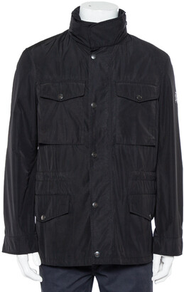 Burberry Black Synthetic Pocket Detail Zip Front Jacket S