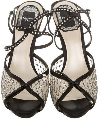 Christian Dior Crystal-Embellished Slingback Sandals