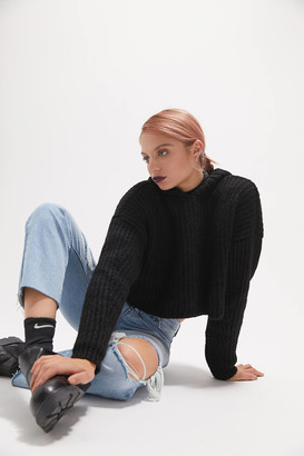 Urban Outfitters Harlow Ribbed Knit Hooded Sweater