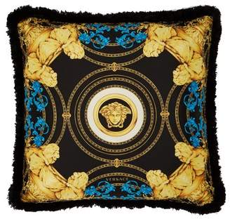 Versace Ganimede Medusa Silk Cushion - Black Blue