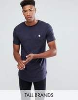 Thumbnail for your product : Le Breve TALL Logline Curved Hem Twill Shoulder T-Shirt
