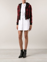 Thumbnail for your product : R 13 Plaid Hoodie Bomber Jacket