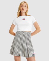 Thumbnail for your product : Tommy Jeans Women's White Printed T-Shirts - Cropped Baby Timeless Short Sleeve T-Shirt