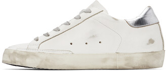 Golden Goose SSENSE Exclusive White & Silver Super-Star Classic Sneakers