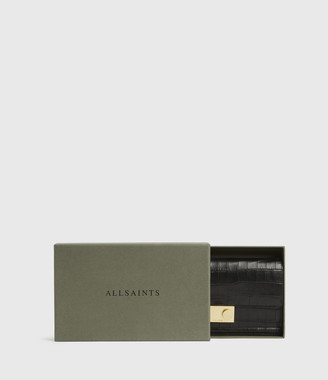 AllSaints Hercules Crocodile Leather Wallet