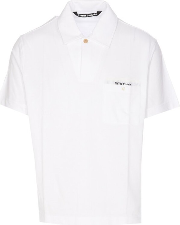 Palm Angels Sartorial Tape Logo Detailed Polo Shirt - ShopStyle