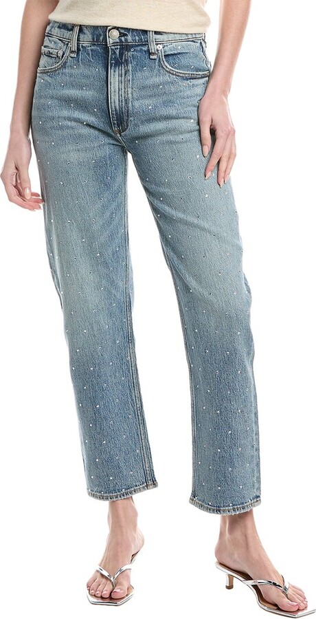 Rag & Bone Harlow Mid-Rise Ankle Ev Jewel Straight Jean