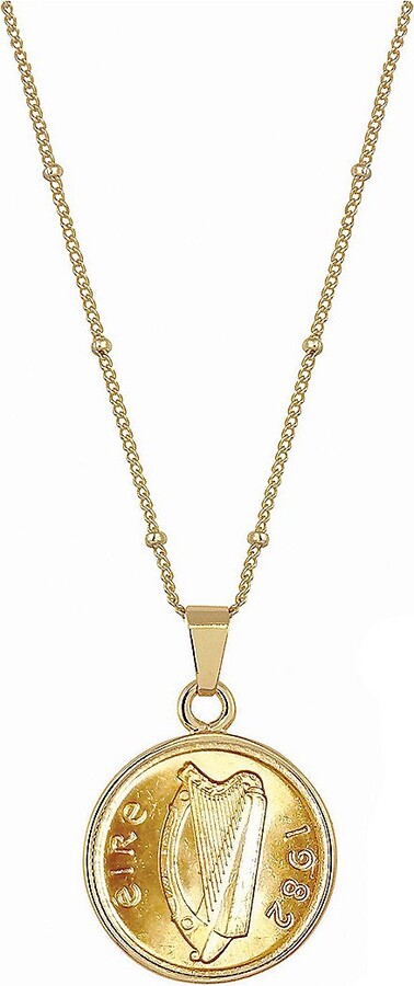 American Coin Treasures American Coin Goldtone Layered Irish Half Penny Pendant
