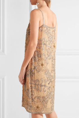Ashish Embellished Crepe Dress - Beige