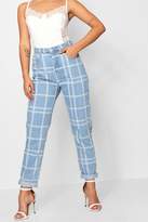 Thumbnail for your product : boohoo Sophie Check Print Mom Jeans