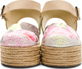 Thumbnail for your product : Carven Beige Bouquet Print Platform Sandals