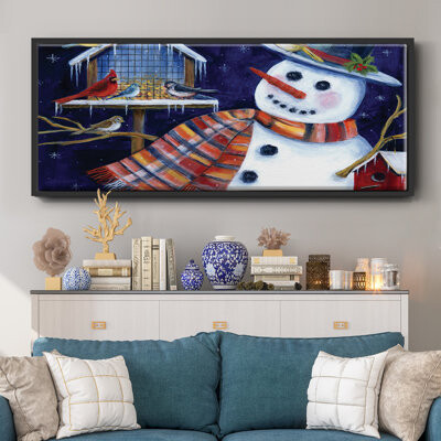 Red Barrel Studio Snow Friends- Framed Canvas