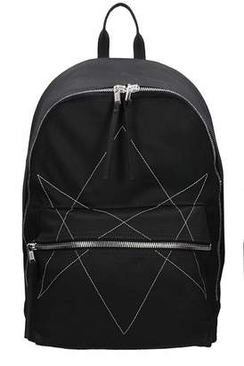 Drkshdw Black Cotton Stitched Star Detail Backpack