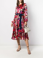 Thumbnail for your product : Saloni Waist-Tied Midi Dress