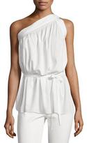 Thumbnail for your product : Helmut Lang One-Shoulder Silk-Blend Top, Ivory