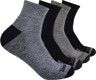 Timberland mens 4-pack Half Cushioned Quarter Socks