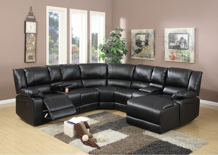 Leather Reclining Sectional The, Black Leather Reclining Sectional Sofa