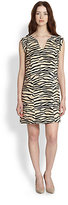 Thumbnail for your product : Rebecca Taylor Printed Split Neck Shift Dress