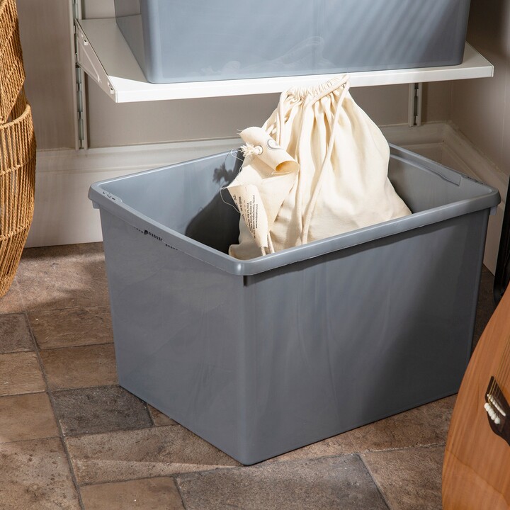 Dunelm 50L Grey Recycled Plastic Storage Box Grey ShopStyle