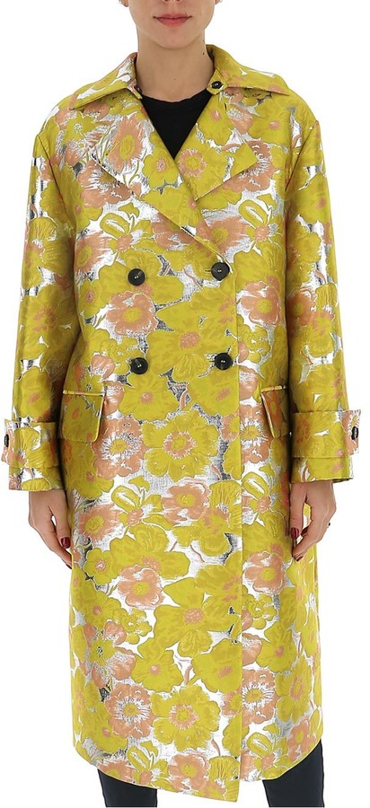 floral jacquard coat