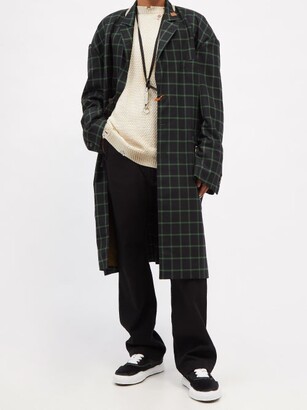 Miharayasuhiro Mihara Yasuhiro - Oversized Checked Wool Overcoat - Green
