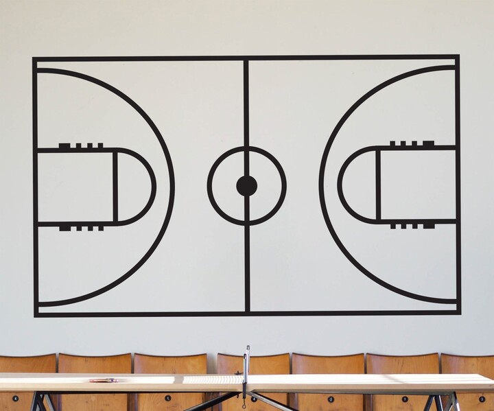 Etsy Basketball Court Vinyl Wall Art Decal Sticker. Layout Design. Boy's Room Decor. #1320