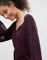 Thumbnail for your product : Only Anika Print Flounce Dress with Flared Sleeve